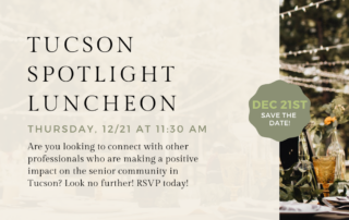 An invite to our upcoming Spotlight Senior Services Luncheon.